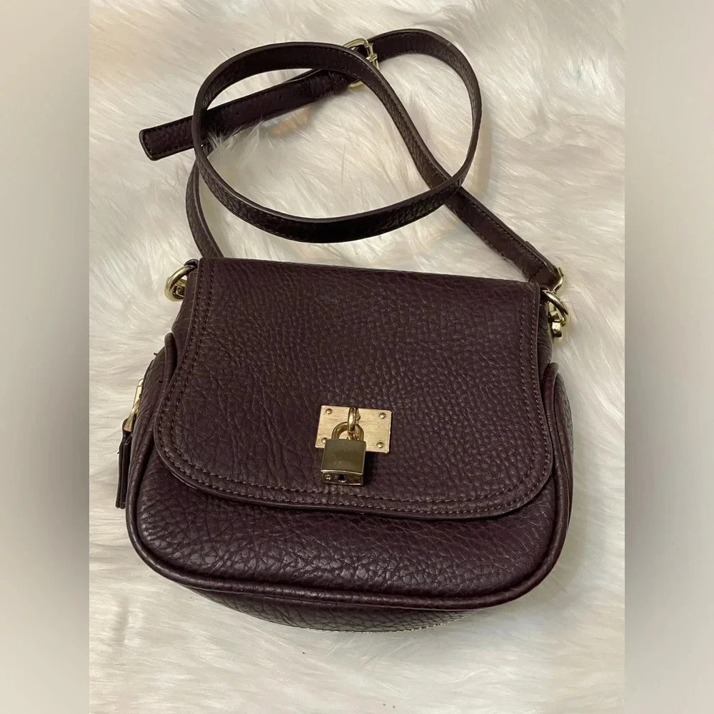 DREAM CONTROL Brown Handbag with Zipper & Leopard Print on the Inside